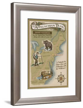 Greenwood Lake, New York - Appalachian Trail Map Art Print ...