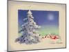 Greeting Card - White Christmas, White Tree with Red Village, National Museum of American History-null-Mounted Art Print