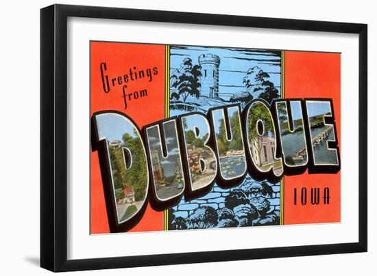 Greeting from Dubuque, Iowa-null-Framed Art Print