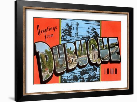 Greeting from Dubuque, Iowa-null-Framed Art Print