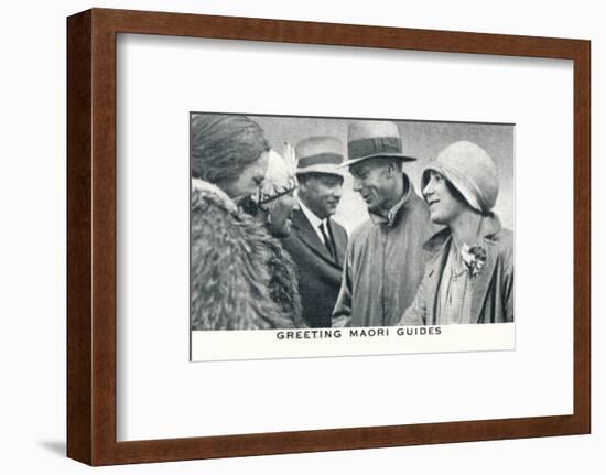 'Greeting Maori Guides', 1927 (1937)-Unknown-Framed Photographic Print