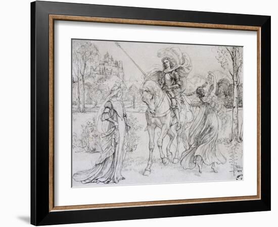 Greeting the Knight, C1880-1932-Armand Point-Framed Giclee Print