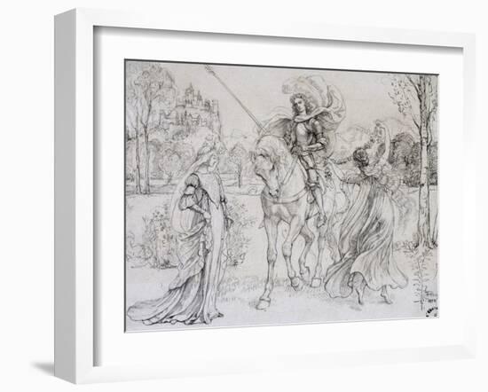 Greeting the Knight, C1880-1932-Armand Point-Framed Giclee Print