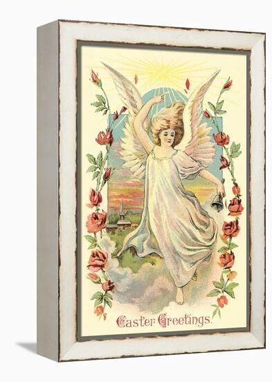 Greetings, Angel Amid Roses-null-Framed Stretched Canvas