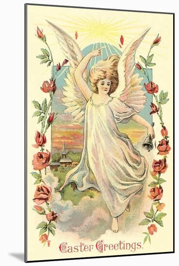 Greetings, Angel Amid Roses-null-Mounted Art Print