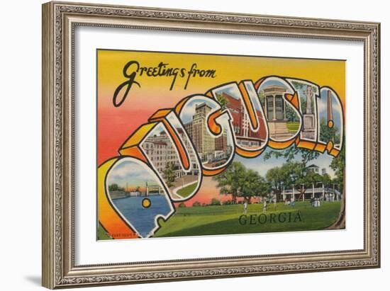 Greetings Card Featuring Augusta, Georgia, 1943-null-Framed Giclee Print