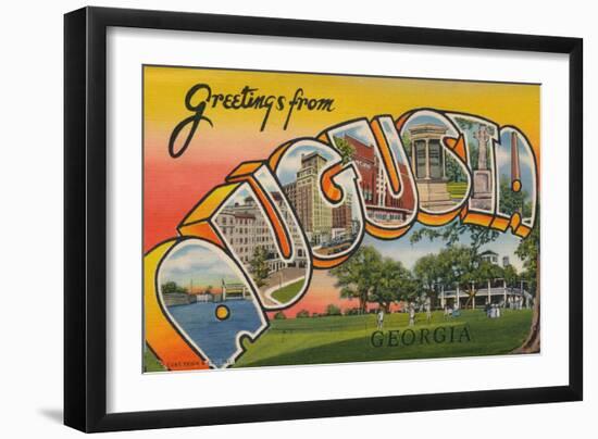 Greetings Card Featuring Augusta, Georgia, 1943-null-Framed Giclee Print