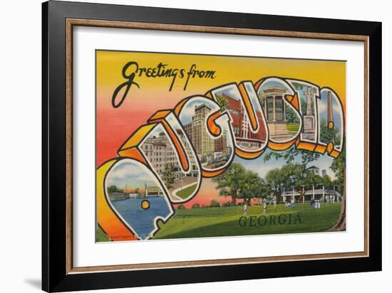 Greetings Card Featuring Augusta, Georgia, 1943-null-Framed Giclee Print