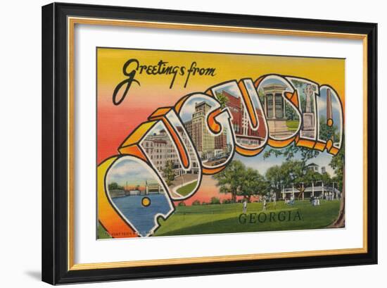 Greetings Card Featuring Augusta, Georgia, 1943-null-Framed Giclee Print