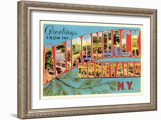 Greetings from Adirondack Mountains, New York-null-Framed Art Print