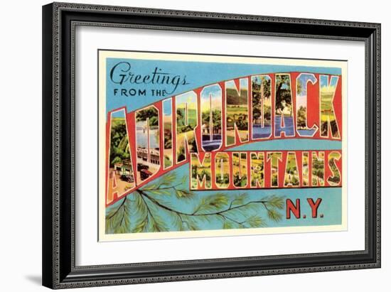 Greetings from Adirondack Mountains, New York-null-Framed Art Print
