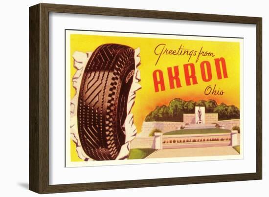 Greetings from Akron, Ohio-null-Framed Art Print