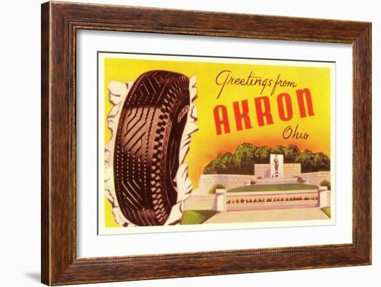 Greetings from Akron, Ohio-null-Framed Art Print