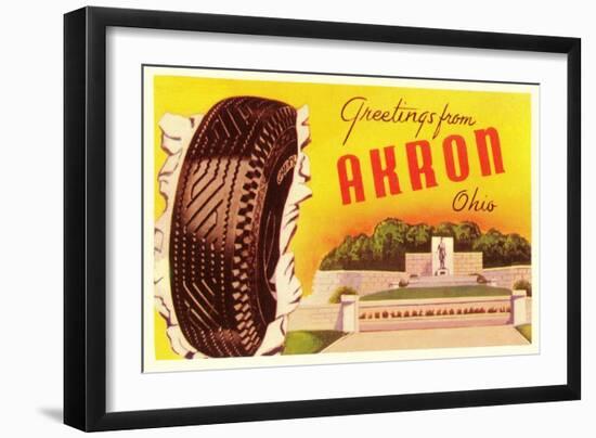 Greetings from Akron, Ohio-null-Framed Art Print