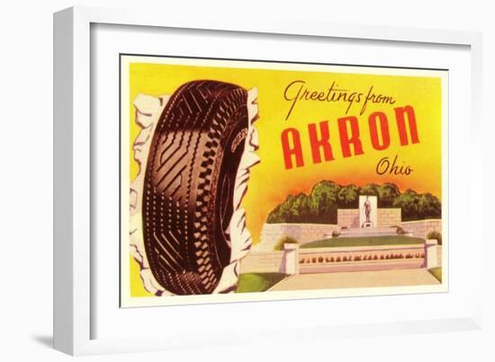 Greetings from Akron, Ohio-null-Framed Art Print