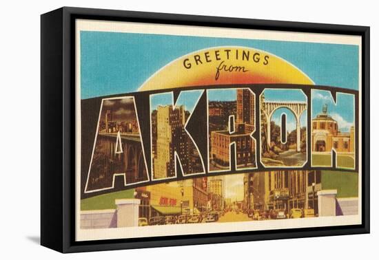 Greetings from Akron, Ohio-null-Framed Stretched Canvas