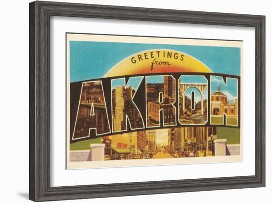 Greetings from Akron, Ohio-null-Framed Art Print