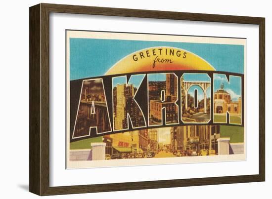 Greetings from Akron, Ohio-null-Framed Art Print