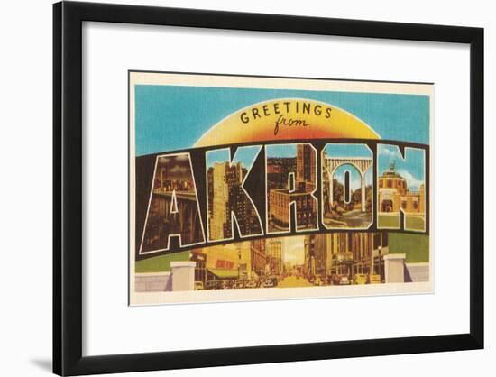 Greetings from Akron, Ohio-null-Framed Art Print