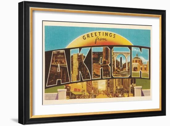 Greetings from Akron, Ohio-null-Framed Art Print