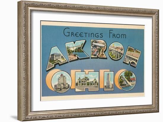 Greetings from Akron, Ohio-null-Framed Art Print