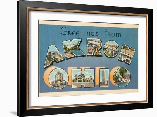 Greetings from Akron, Ohio-null-Framed Art Print