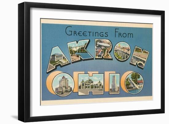 Greetings from Akron, Ohio-null-Framed Art Print