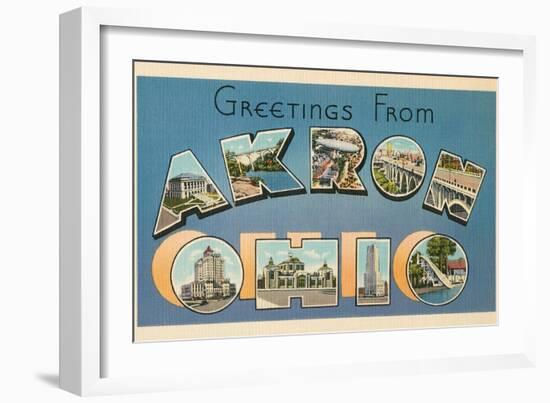 Greetings from Akron, Ohio-null-Framed Art Print