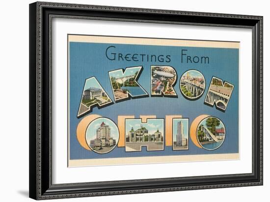 Greetings from Akron, Ohio-null-Framed Art Print