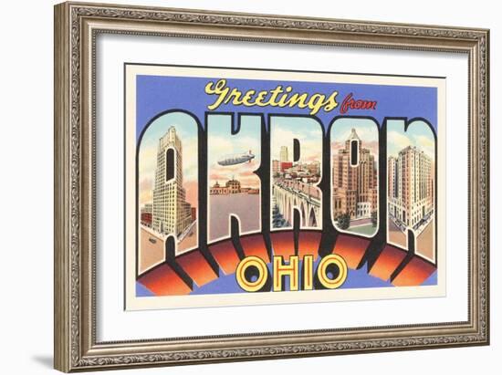 Greetings from Akron, Ohio-null-Framed Art Print