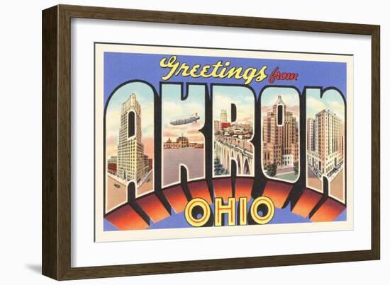 Greetings from Akron, Ohio-null-Framed Art Print