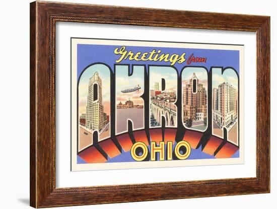 Greetings from Akron, Ohio-null-Framed Art Print