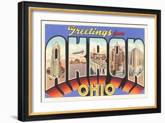 Greetings from Akron, Ohio-null-Framed Art Print