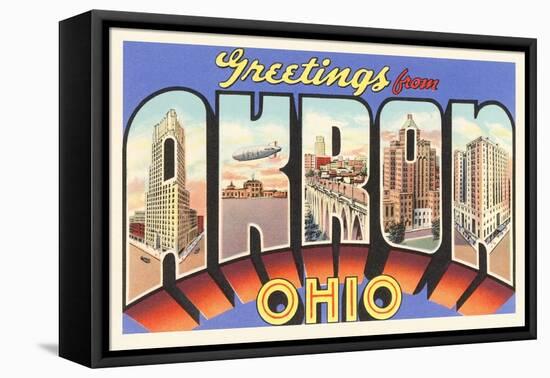 Greetings from Akron, Ohio-null-Framed Stretched Canvas