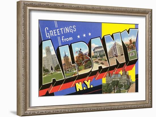 Greetings from Albany, New York-null-Framed Art Print