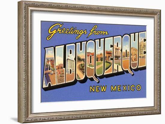 Greetings from Albuquerque, New Mexico-null-Framed Art Print