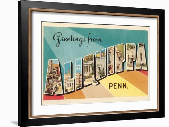 Greetings from Aliquippa, Pennsylvania-null-Framed Art Print