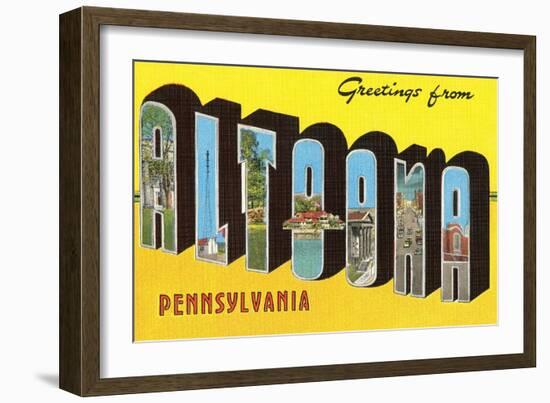 Greetings from Altoona, Pennsylvania-null-Framed Art Print