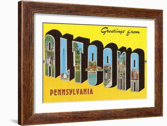 Greetings from Altoona, Pennsylvania-null-Framed Art Print