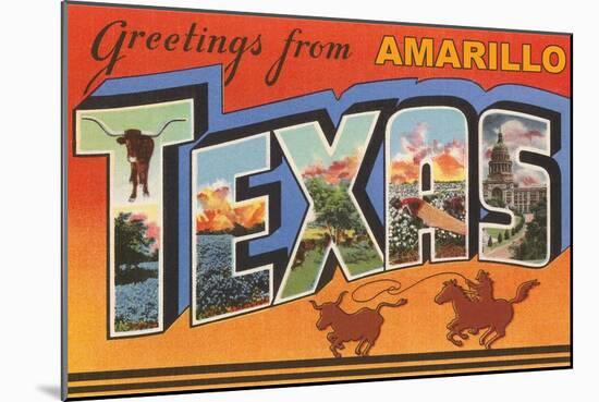 Greetings from Amarillo, Texas-null-Mounted Art Print