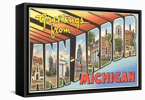 Greetings from Ann Arbor, Michigan-null-Framed Stretched Canvas