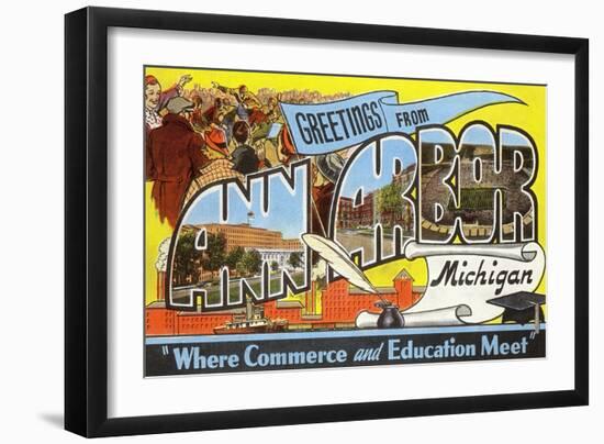 Greetings from Ann Arbor, Michigan-null-Framed Art Print