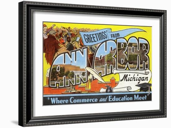 Greetings from Ann Arbor, Michigan-null-Framed Art Print