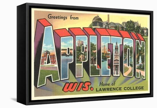 Greetings from Appleton, Wisconsin-null-Framed Stretched Canvas