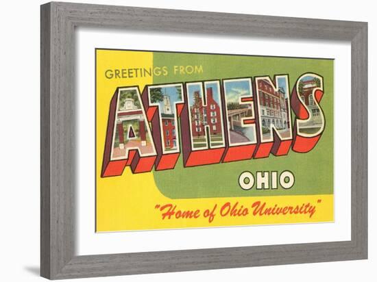 Greetings from Athens, Ohio-null-Framed Art Print