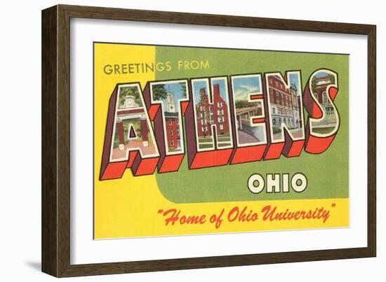 Greetings from Athens, Ohio-null-Framed Art Print