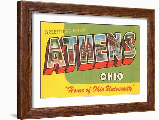 Greetings from Athens, Ohio-null-Framed Art Print