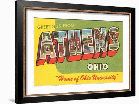 Greetings from Athens, Ohio-null-Framed Art Print