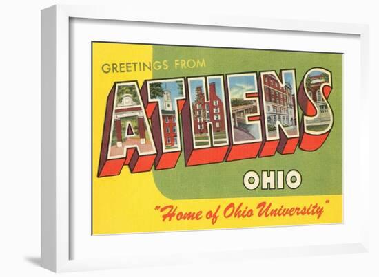 Greetings from Athens, Ohio-null-Framed Art Print