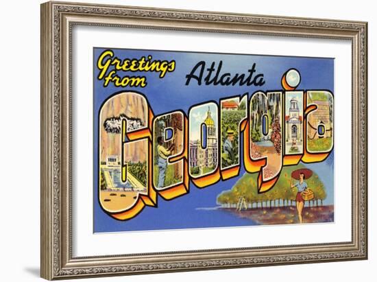 Greetings from Atlanta, Georgia-null-Framed Art Print